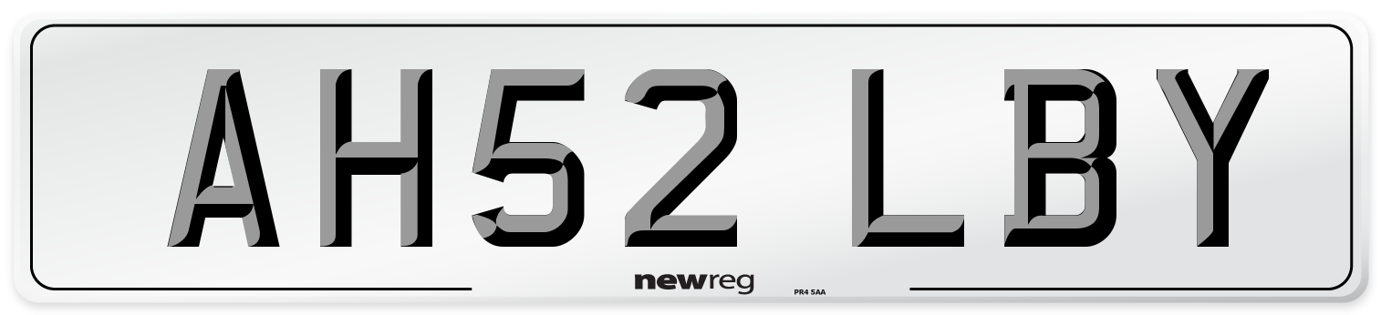 AH52 LBY Number Plate from New Reg